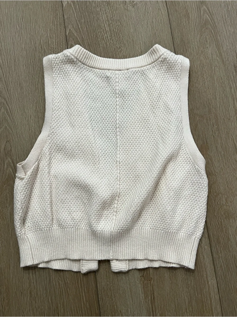 Sincerly Jules Cream Cable Knit Button-Front Sweater Vest - Picture 7 of 8